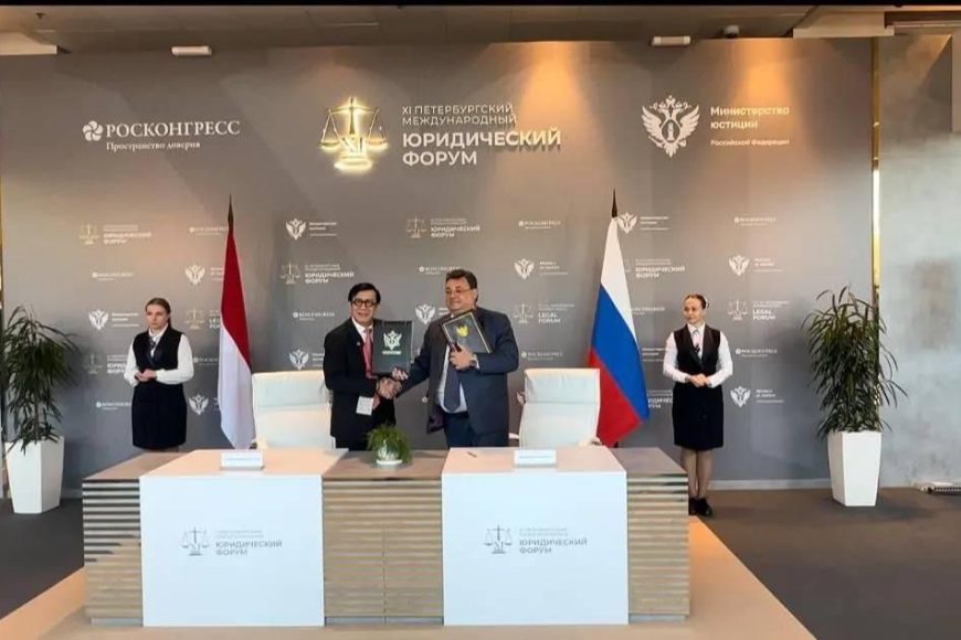 Indonesia dan Rusia Menandatangani Memorandum of Understanding (Nota Kesepahaman) Kerjasama di Bidang Hukum.